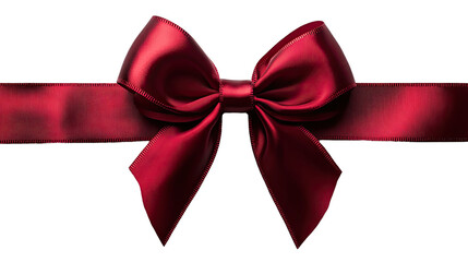 Crimson Elegance: A close-up shot reveals a luxurious crimson bow, its satiny texture catching the light and exuding a sense of sophistication and celebration.