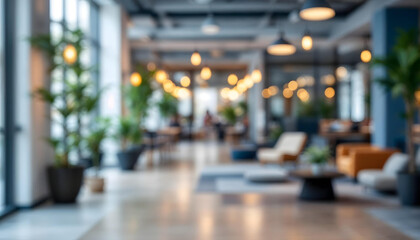 Fototapeta premium modern hotel lobby, blurred background zoom meeting background