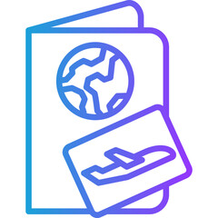 Visa line gradient icon