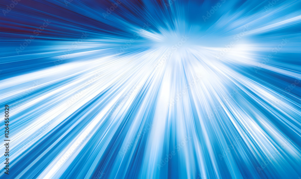 Poster abstract blue and white light rays converging, creating a dynamic and energetic speed effect. ideal 