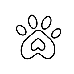 Vector illustration cat or dog paw icon 
