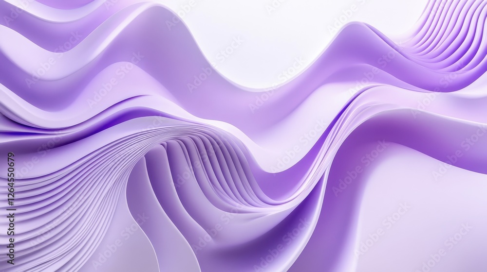 Aufkleber abstract purple and white wavy background with flowing lines and smooth gradient