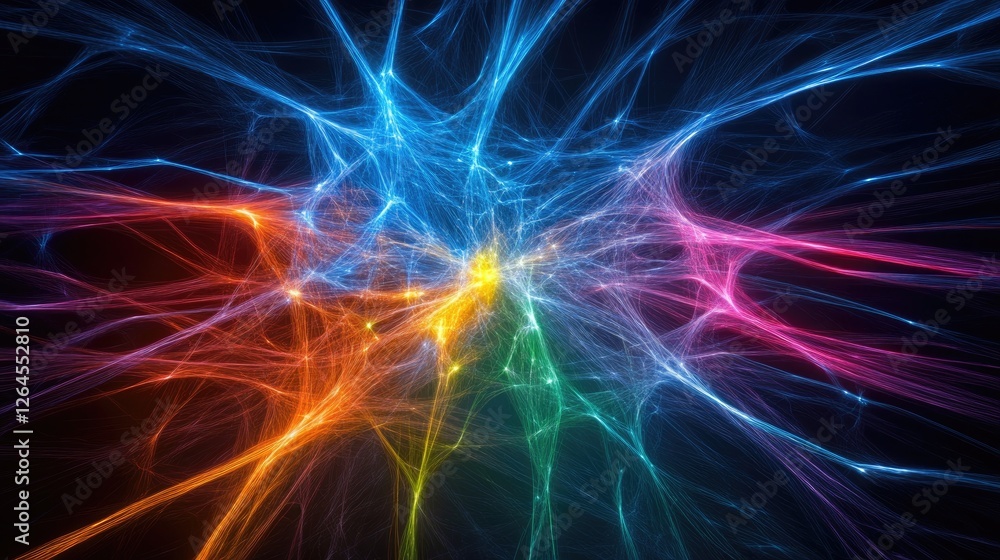 Poster dynamic colorful abstract visualization digital space graphic art high-tech environment close-up vie