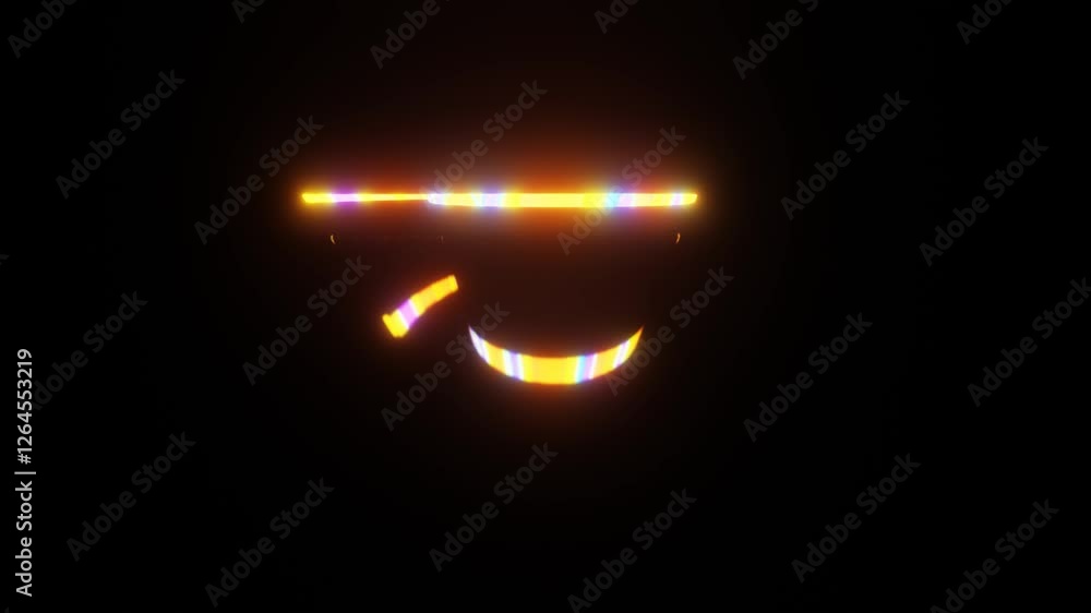 Poster rotating spiral twisted figure with multicolored glowing color on black background. 3d render looped