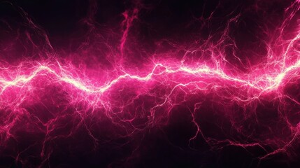 Rosy Illumination: Abstract Pink Lightning Euphoria. Generative AI