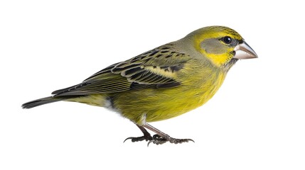 Naklejka premium Yellow And Green Bird On White Background