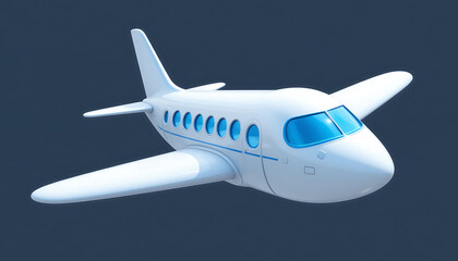 3D Rendered Airplane in Flight Against Background.