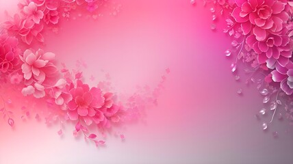 Soft Blush Pink Gradient with Roses