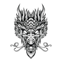 Dragon head design tattoos illustration .eps