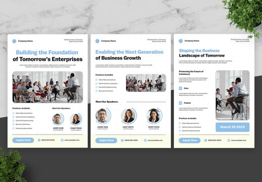 Blue And Black Business Event Flyer