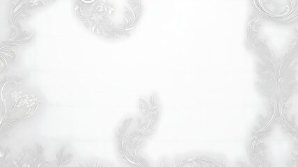 Elegant White & Silver Floral Frame Background