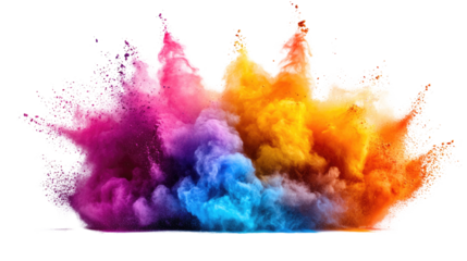 Colorful Powder Explosion: A vibrant and dynamic explosion of colorful powder creates a visually stunning display, showcasing a rainbow of hues in a photorealistic manner.