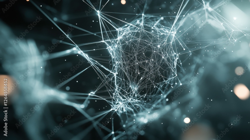 Poster abstract global network concept with a world map and connection lines, a technology background in wh