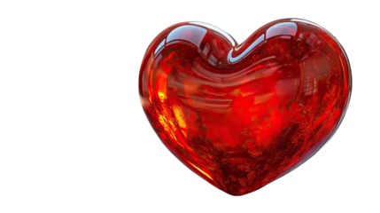 Luminous Heart: A stunning, translucent, red heart glows, capturing the essence of love and passion