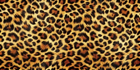 Leopard Print Background Texture: Wild Animal Skin Seamless Pattern for Design