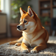Shiba dog portrait