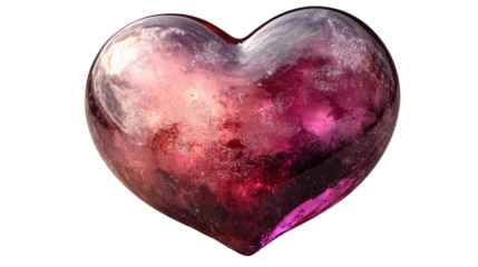 Crystal Heart: A close-up shot of a crystal heart, its multi-faceted surface catches the light, showcasing the intricate beauty within