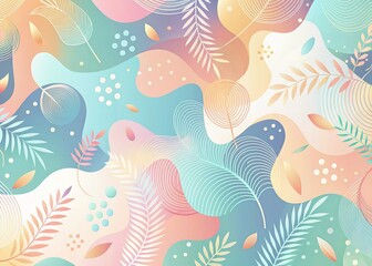 Pastel Organic Shapes Abstract Wallpaper - Soft Hues & Fluid Forms