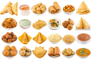Delicious Indian Snacks Variety Platter Food Photography