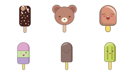IceCream and sweets vector icon set