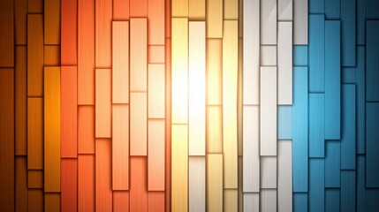 Colorful Wooden Planks Wall Design