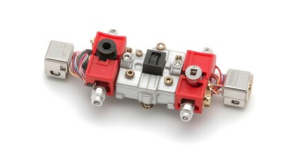 Fototapeta premium Closeup of a Complex Electronic Device Assembly