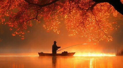 Autumn Serenity: Fisherman's Golden Hour