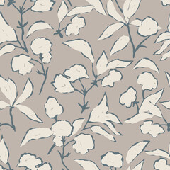 Vector vintage floral illustration seamless repeat pattern digital artwork