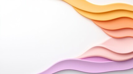 Obraz premium Colorful flowing waves of pastel paper create a soft, artistic background for design use