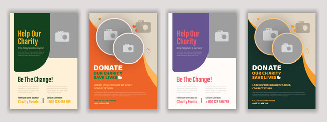 Fundraising Charity Flyer Donation Banner Charity Flyer Template Editable design for nonprofit events donations book drives and social causes Perfect for NGOs volunteers and fundraising campaigns.