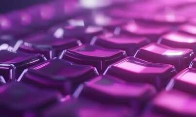 Purple keyboard keys close-up; futuristic tech background; website design
