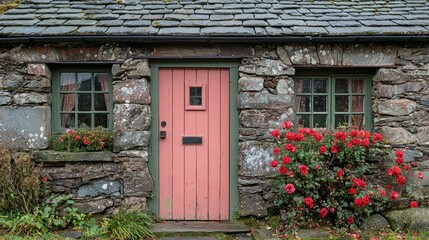 Charming Pink Door Stone Cottage in the Lake District