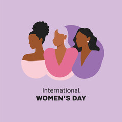 Women’s Day Celebration Concept with Trendy Minimalist Female Figures