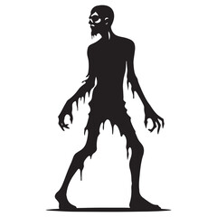 Full moon Zombie silhouette designed to depict nightmarish horror creatures - Zombie illustration - Zombie vector - mythical creature silhouette - horror silhouette
