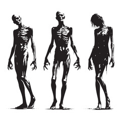 Menacing Zombie silhouette ideal for dark fantasy and apocalyptic artwork - Zombie illustration - Zombie vector - mythical creature silhouette - horror silhouette
