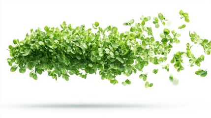 Obraz premium Fresh green hops plant floating in the air, isolated on a white background. 
