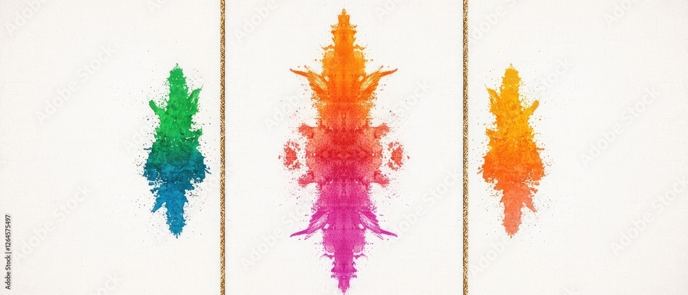 Poster abstract colorful paint splatter design