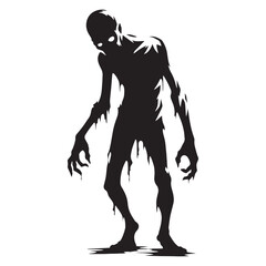 Creepy Zombie silhouette for horror and undead-themed designs - Zombie illustration - Zombie vector - mythical creature silhouette - horror silhouette

