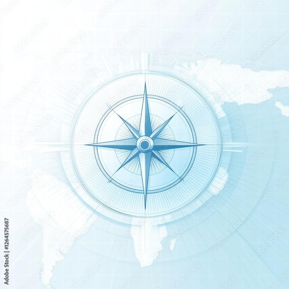 Aufkleber navigating with precision and clarity through the elegant design of a compass on a light background.