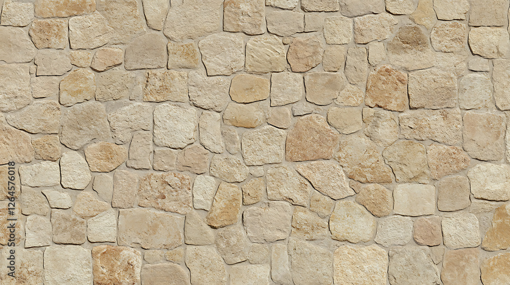 Poster seamless neutral stone wall texture background with irregular shaped blocks design aesthetic backdro