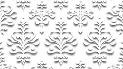 Seamless White Floral Decorative Ornament Pattern for Backgrounds and Textile Design Application
