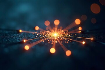 Abstract business partnership with glowing connection lines, symbolizing collaboration and innovation.