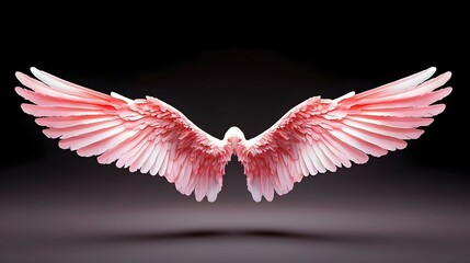 Obraz premium Pink And White Wings On Dark Background