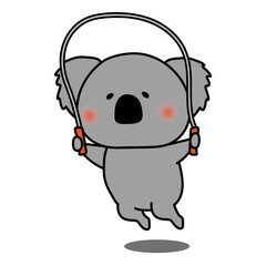 縄跳びをするコアラ