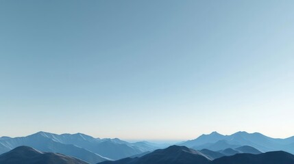 Obraz premium Blue Mountain Range Landscape Under Clear Sky