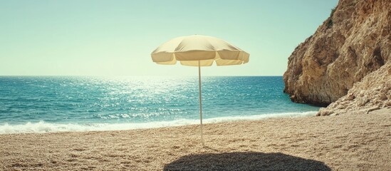 Empty Beach Umbrella Seascape