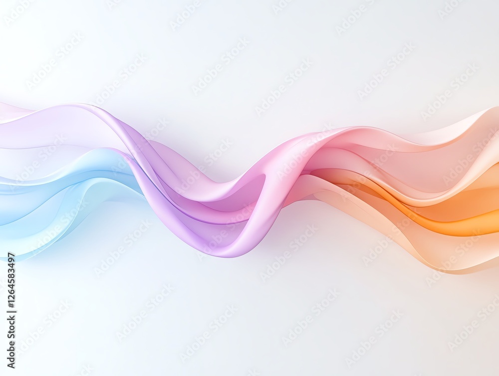 Aufkleber abstract pastel gradient wave pattern on white background for creative design and modern art concept