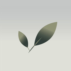 Illustration of Two Green Leaves