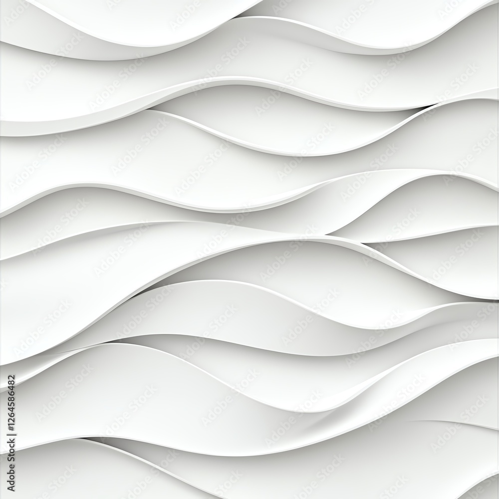 Poster abstract white waves create a modern, minimalist background with flowing lines and smooth textures.