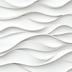 Abstract white waves create a modern, minimalist background with flowing lines and smooth textures.